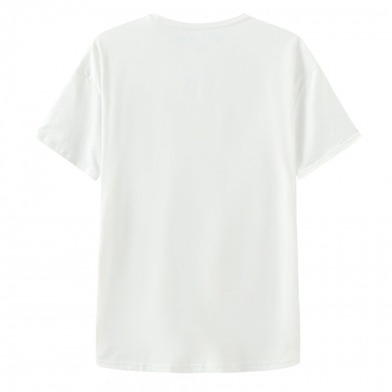 Womens Relaxed-fit Crew-neck Short-sleeve T-shirt With A Strawberry Print
