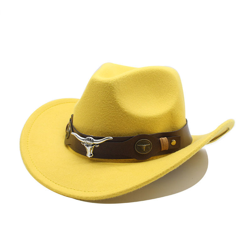 Ethnic Style Cow Standard Western Denim Top Hat