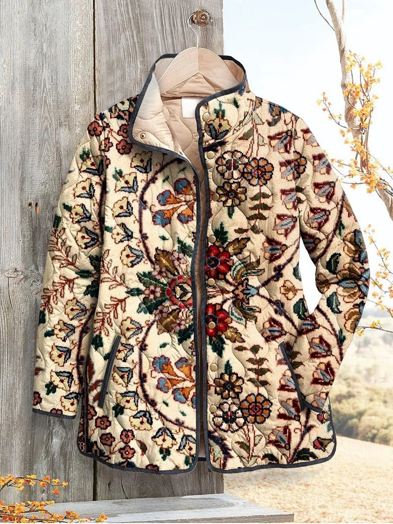 Female Loose Casual Print Personality Cotton Coat Jacket
