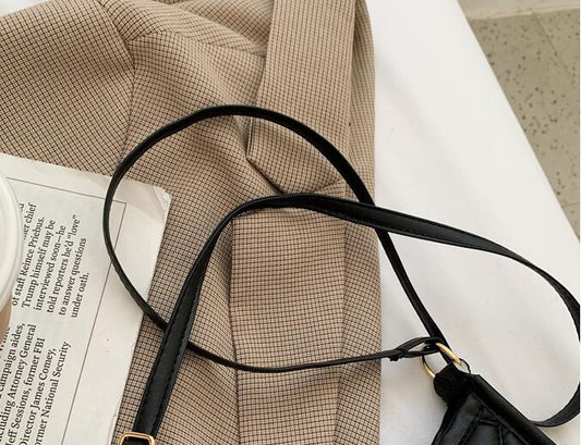Women's Fashion Embroidery Thread Rhombus Underarm Bag Belt