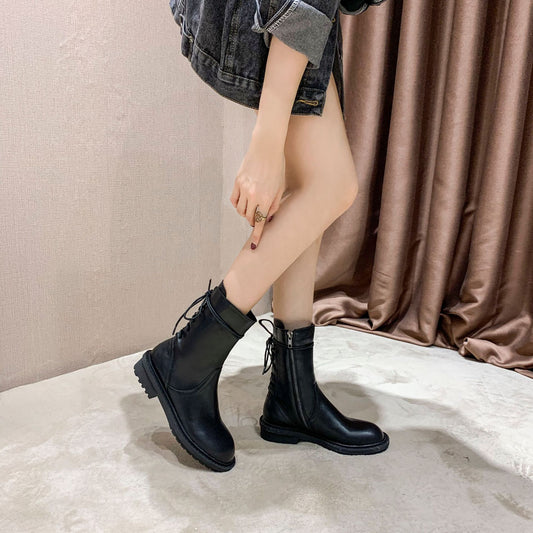 British Style Handsome Street Wild Flat Single Boots