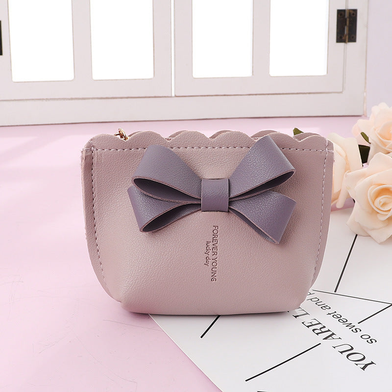 Bow Leather Mini Coin Storage Wallet