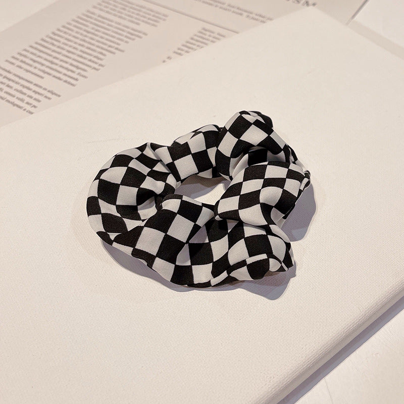 Hair Tie Black And White Plaid Headband All-match Hair Accessories