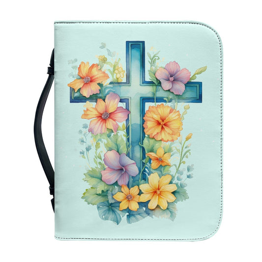 Portable Printing Book Protection Storage Holy Book Cross Sunflower Handbag