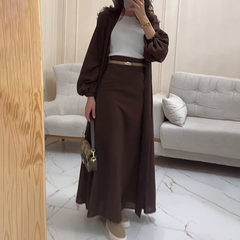 Stylish Casual Two-piece Long Skirt Set
