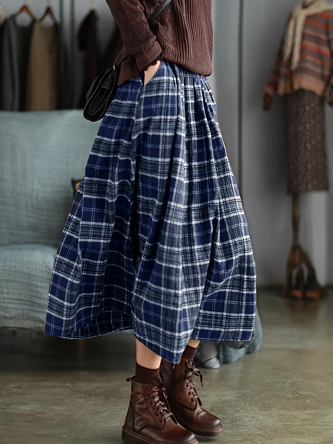 Casual Vacation Style Elastic Waist A- Line Dress