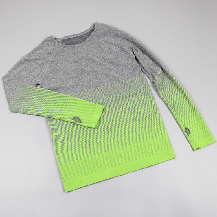 Sports Long Sleeve Women's Gradient Color Sports Top T-shirt Quick-drying