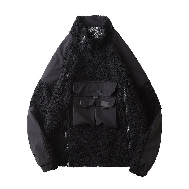 Wear Stand-up Collar Cotton Jacket On Both Sides