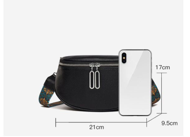 First Layer Cowhide Waist Bag Retro Shoulder Strap