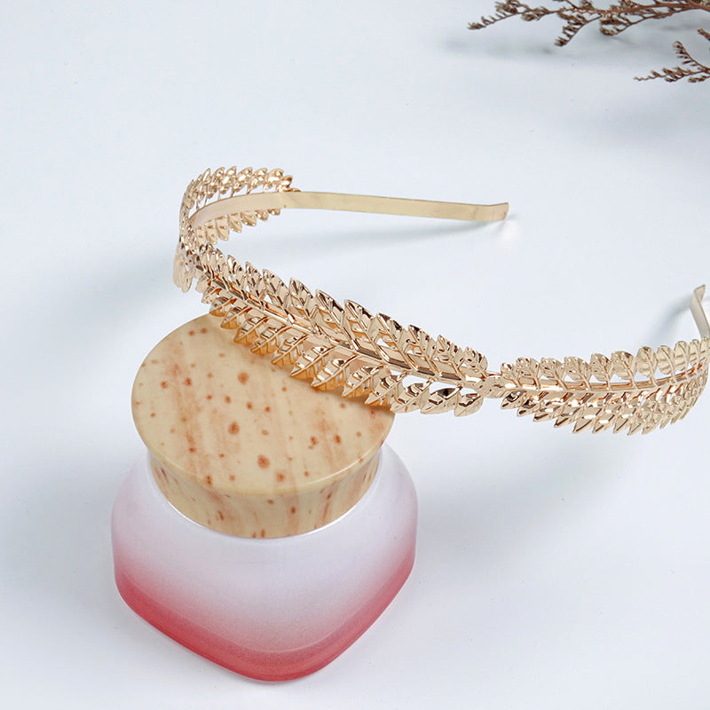 Sweet Metal Leaf Pearl Headband
