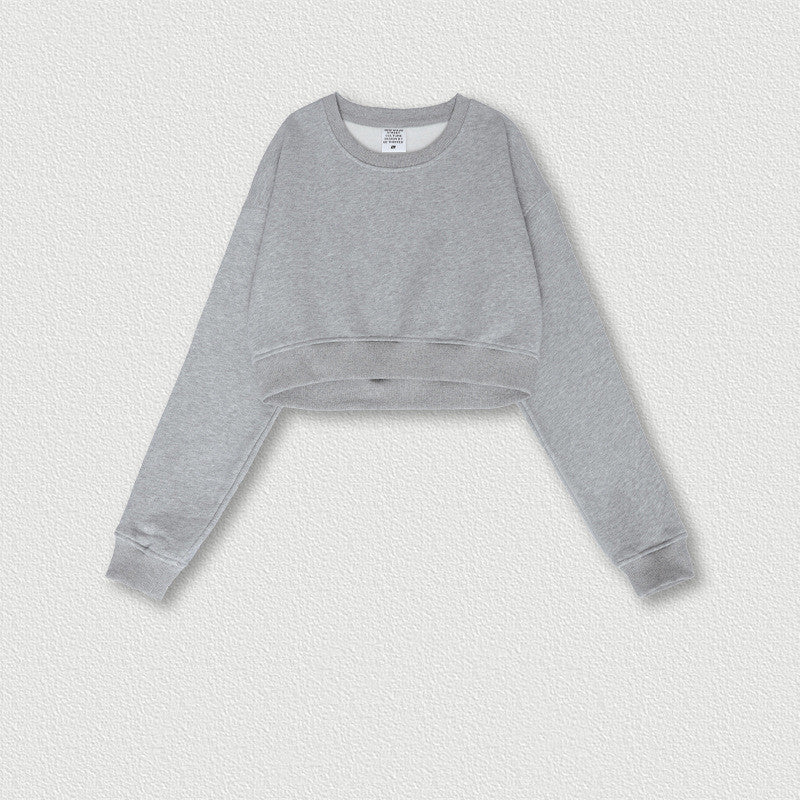 Women's Retro Cropped Navel Hot Girl Short Sweatshirt