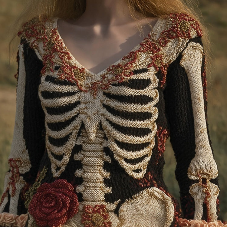 Loose-fitting V-neck Top For Fallwinter With A Casual Dropped Shoulder Design