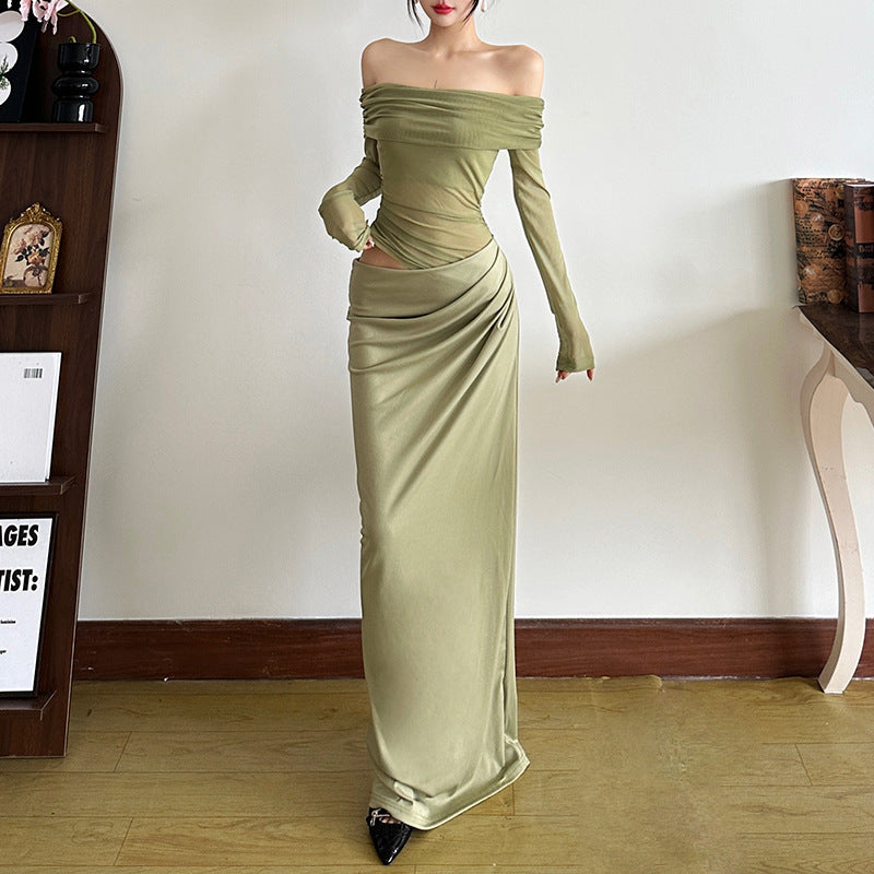 Seamless, Figure-flattering Tube Top Long-sleeve Dress