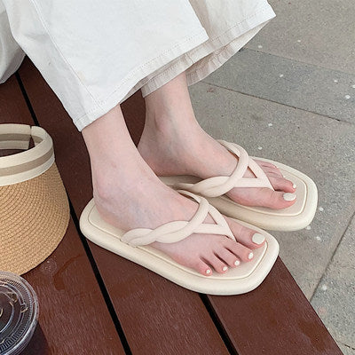 Flip-flops Female Summer Fashion Home Non-slip Leisure Retro Flip-flop Indoor Sandals And Slippers