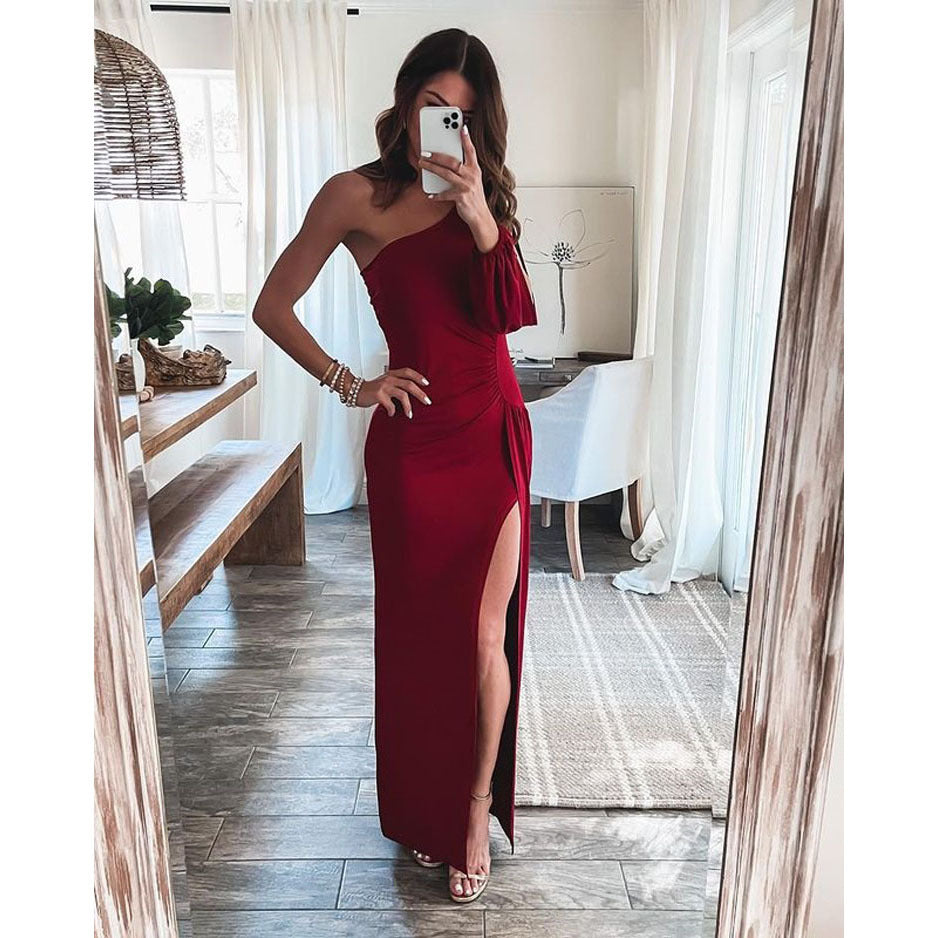 Sexet Off-shoulder Slids Kjole til Kvinder