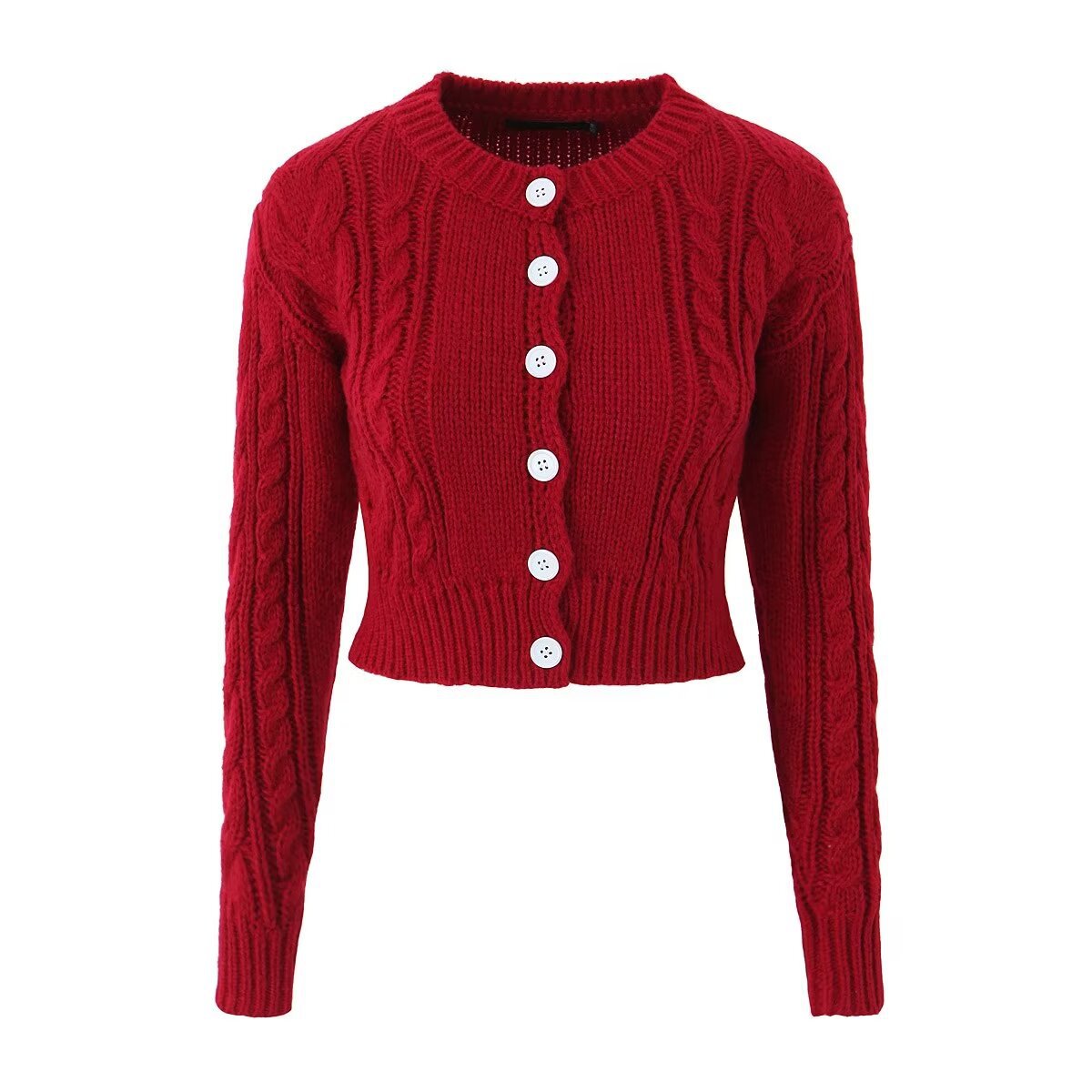 Women's Long-sleeved Knitted Cardigan Short Sweater