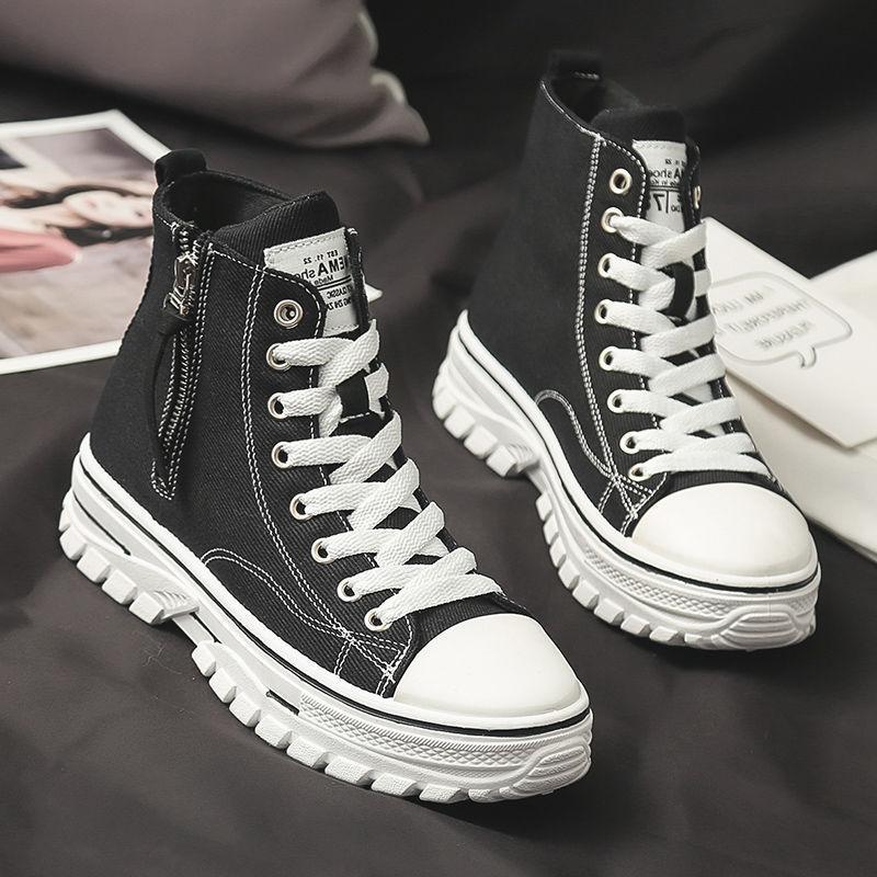 Spring New High-top Canvas Korean Black Martin Boots