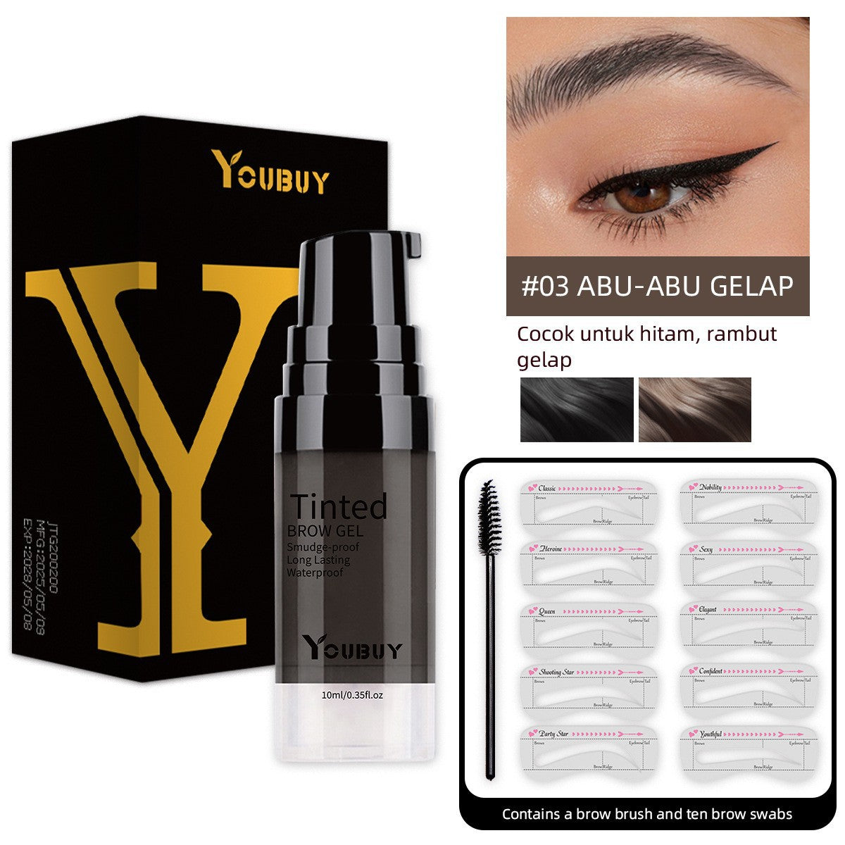 YOUBUY Light Brown Pigment-Boosting Eyebrow Gel
