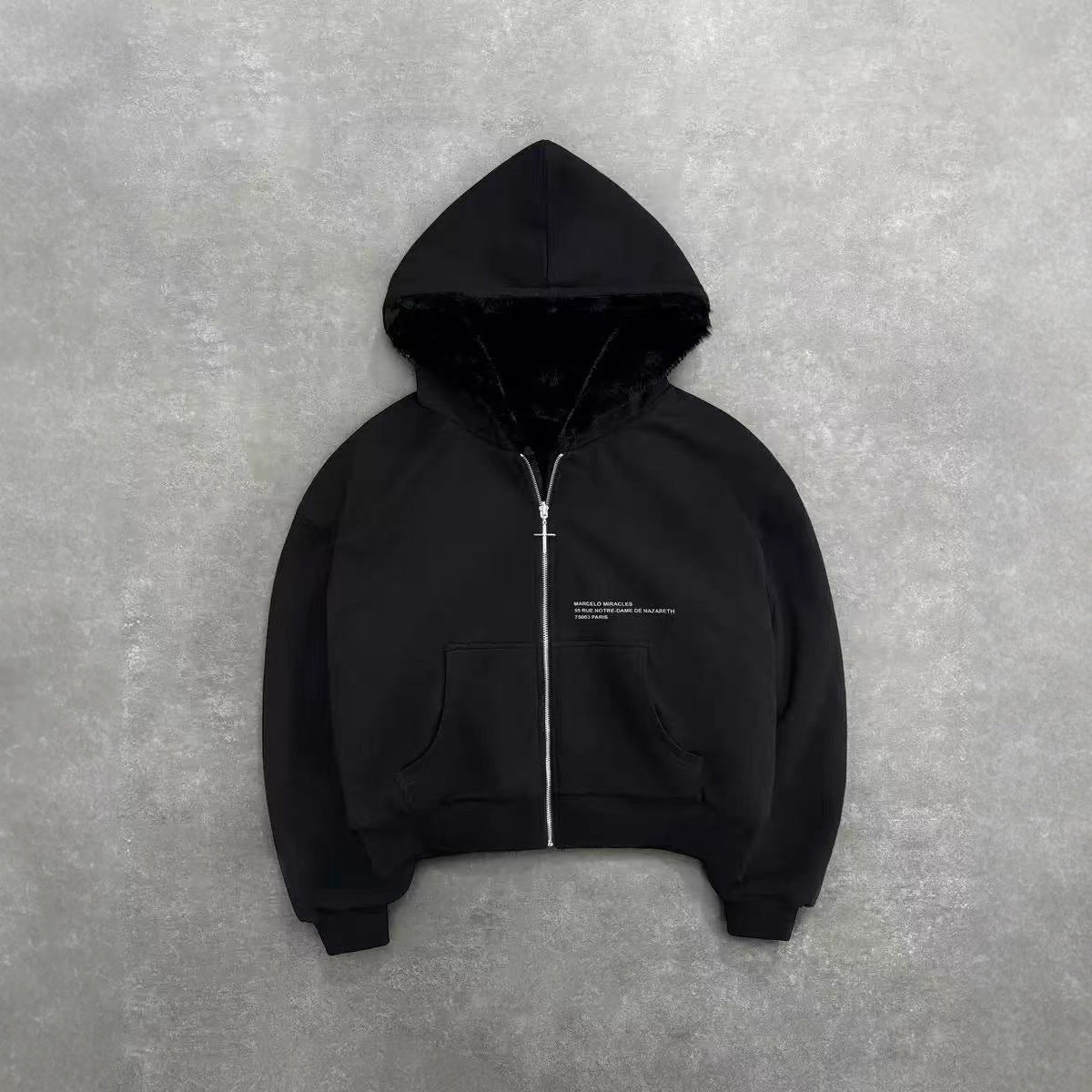 Hooded Hoodie Two Sides Can Wear Vintage Leopard Print Zipper Hoodie