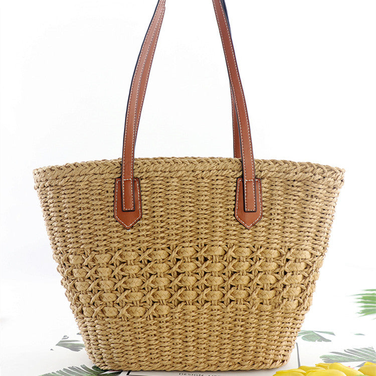 Women's Fashion Minimalist Hollow Paper Rope Straw Bag