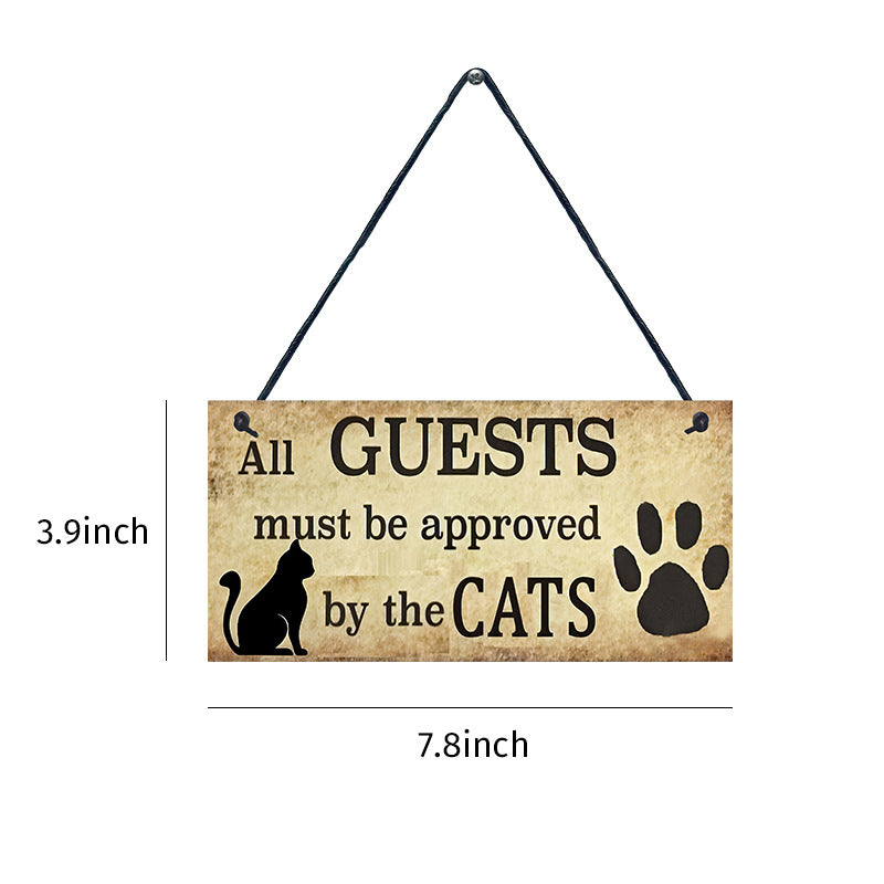 Wooden Cat Pendant For Pets Vintage Style