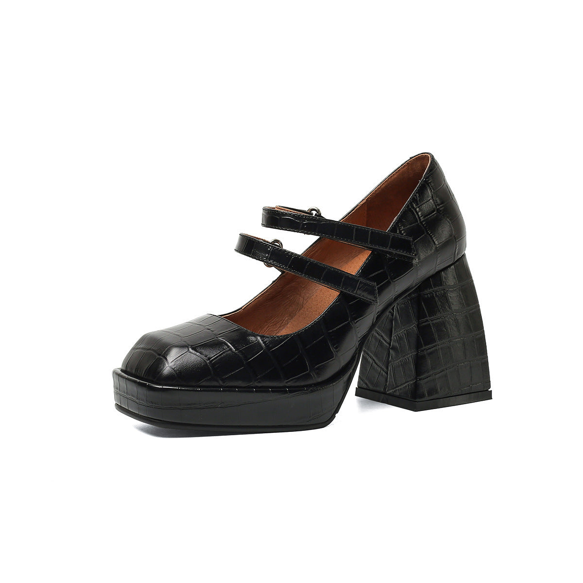 Women's Chunky Heel Low Top French Vintage Mary Jane Shoes