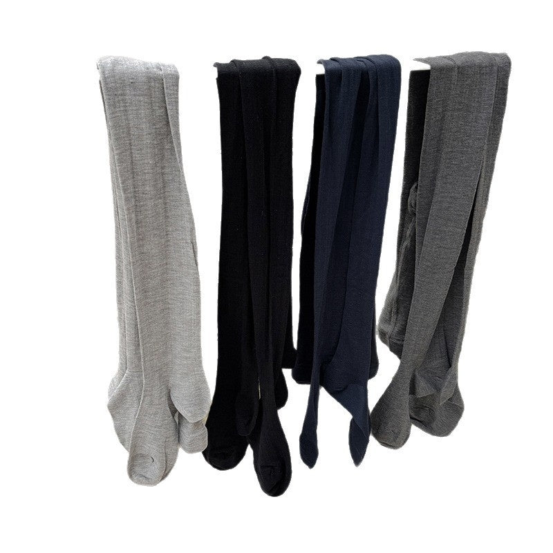 Silk-blend Ribbed Tights High-density Slimming Ultra-thin Light Gray Highly Elastic Snag-resistant Base Socks