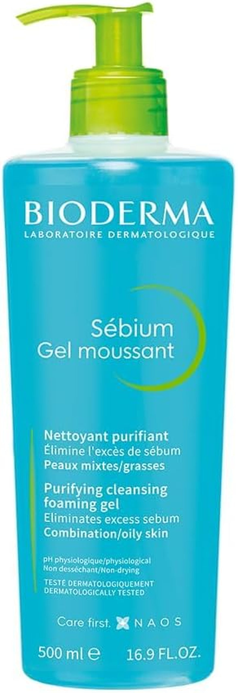 Sébium Gel Moussant - Limpiador Purificante Suave - Elimina El Exceso De Sebo Y Las Impurezas - Pieles Mixtas a Grasas - Prescrito Por Dermatólogos - Envase Con Dosificador De 500 Ml