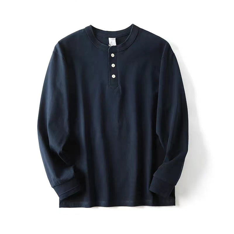 Men's Retro Simple All-match Solid Color Long Sleeve