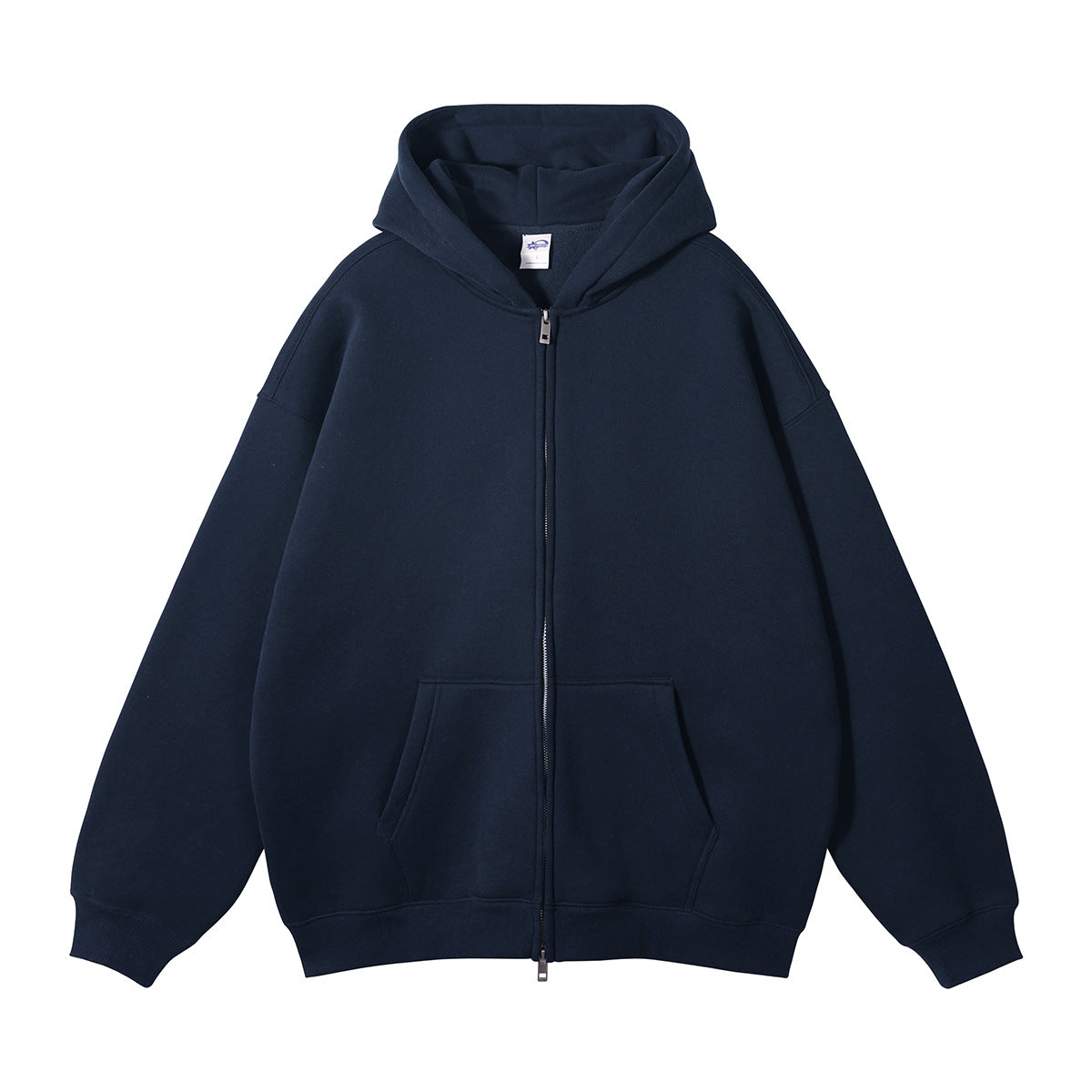 Fleece-lined Thickened American Zipper Men's Sweater And Pants