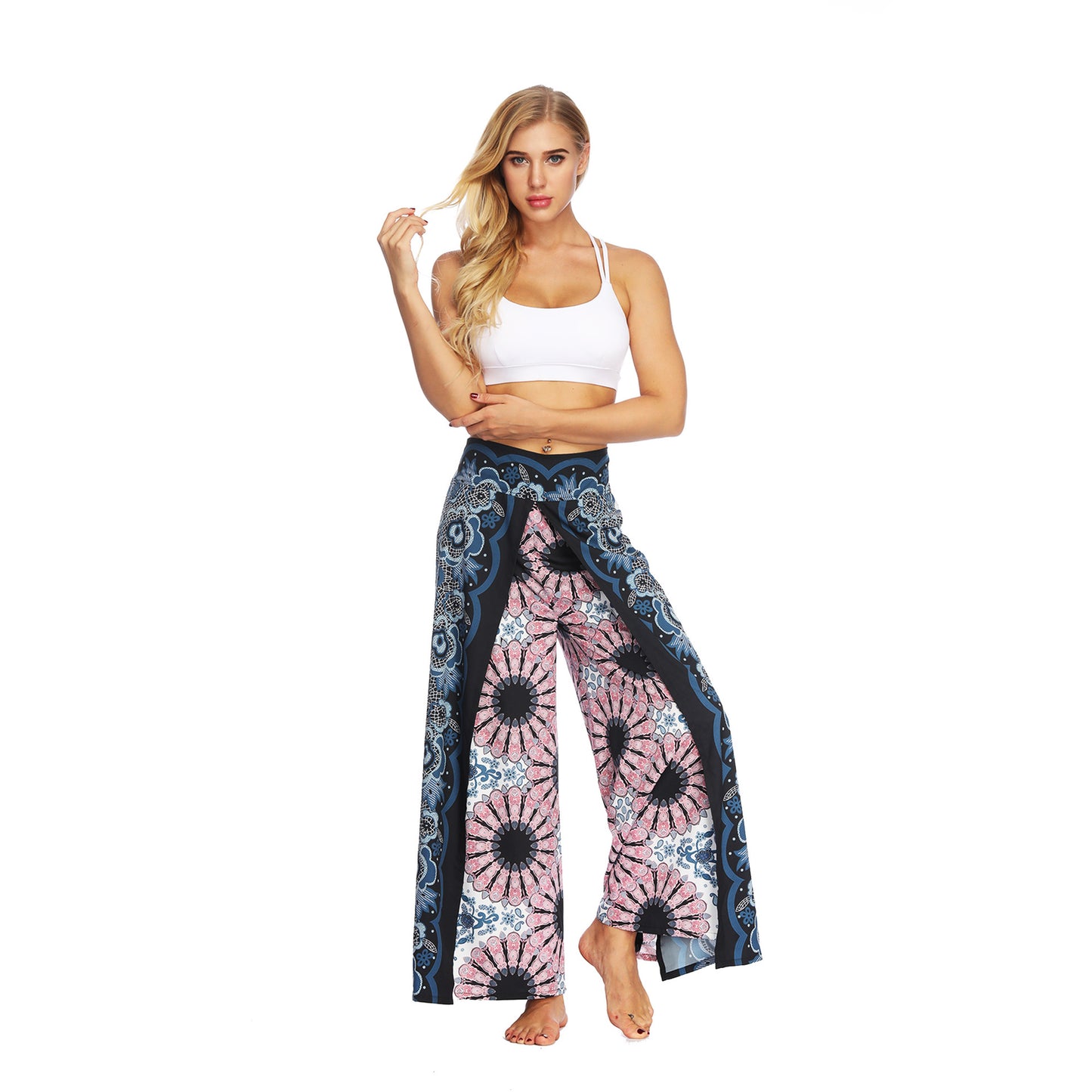 Digital Printing Women's Breathable And Comfortable Straight-leg Pants