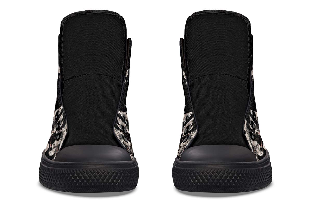 Men's And Women's Fashion Color Printing High-top Canvas Shoes