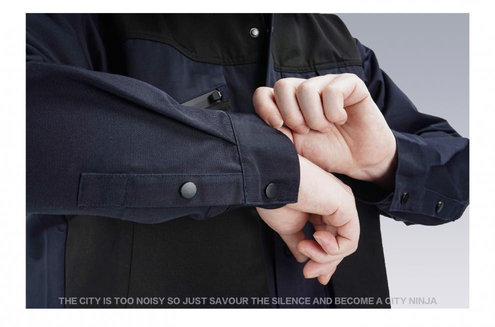 Functional Deconstructed Workwear Lapel Jacket Long Sleeves