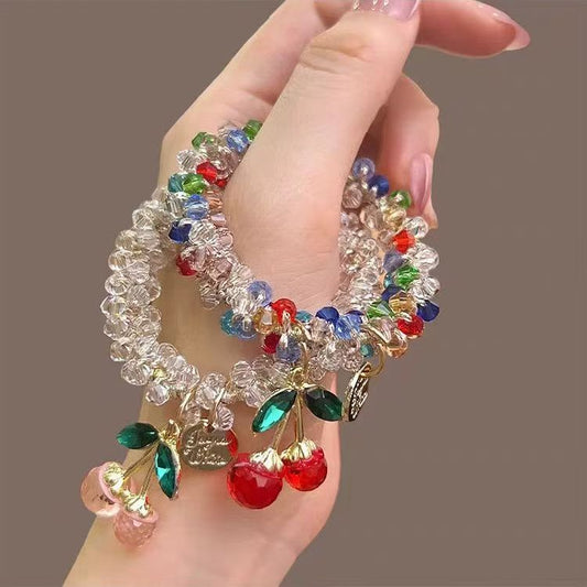 Sweet Cherry High Elastic Ponytail Hair Ring Bracelet Dual Purpose Hair Accessories