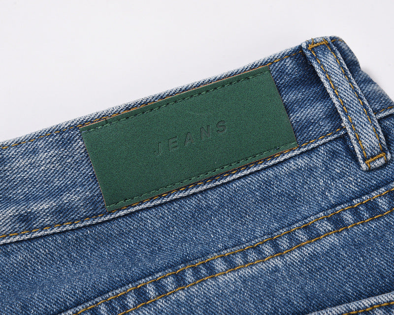 High Street Tide Brand Washed Retro Patchwork Pants