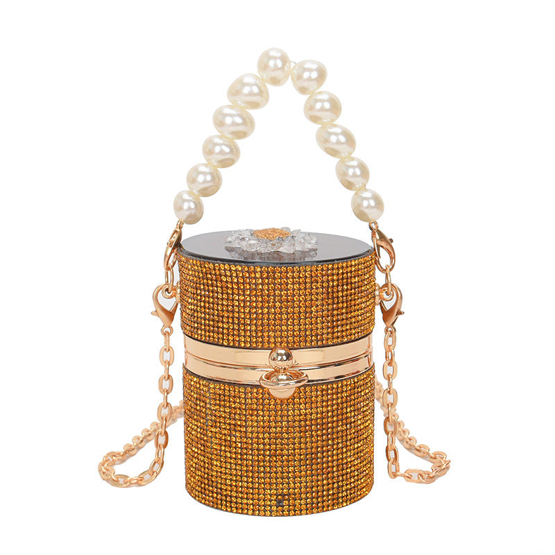Plastic Box New Diamond-studded Evening Chain Bag  Acrylic