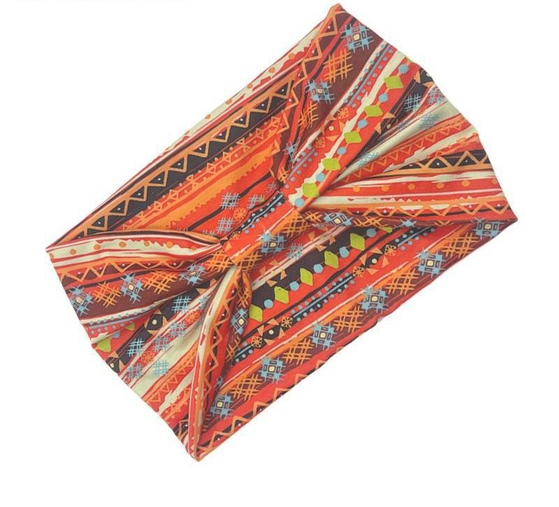 Headscarf African Print Hair Band Elastic Women Sports Yoga Hair Band Wide Brim