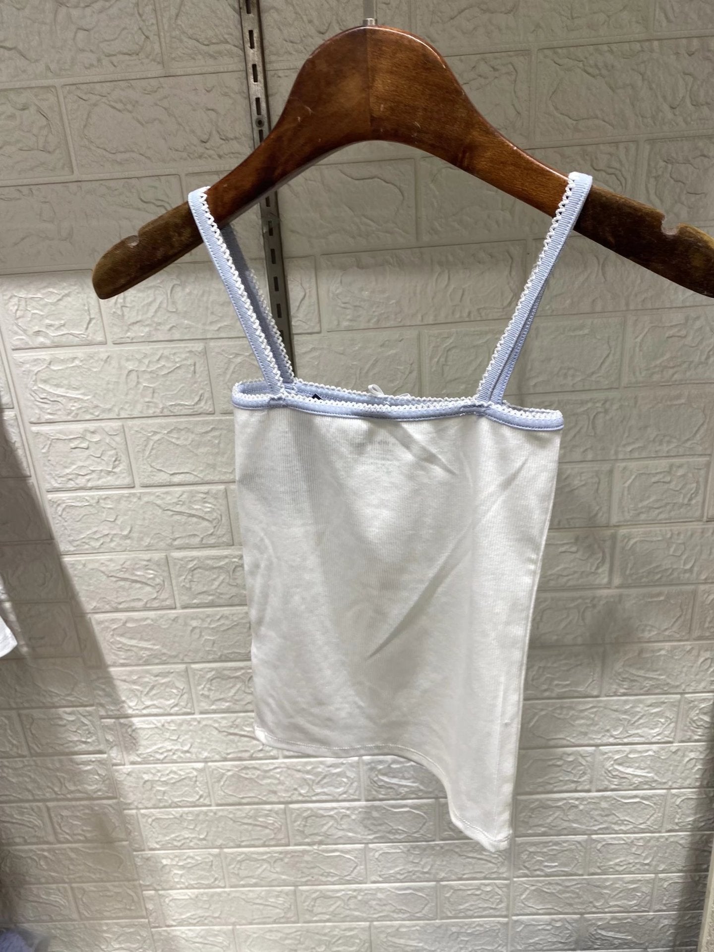 Lace Bow Square Neck Strap Tank Top