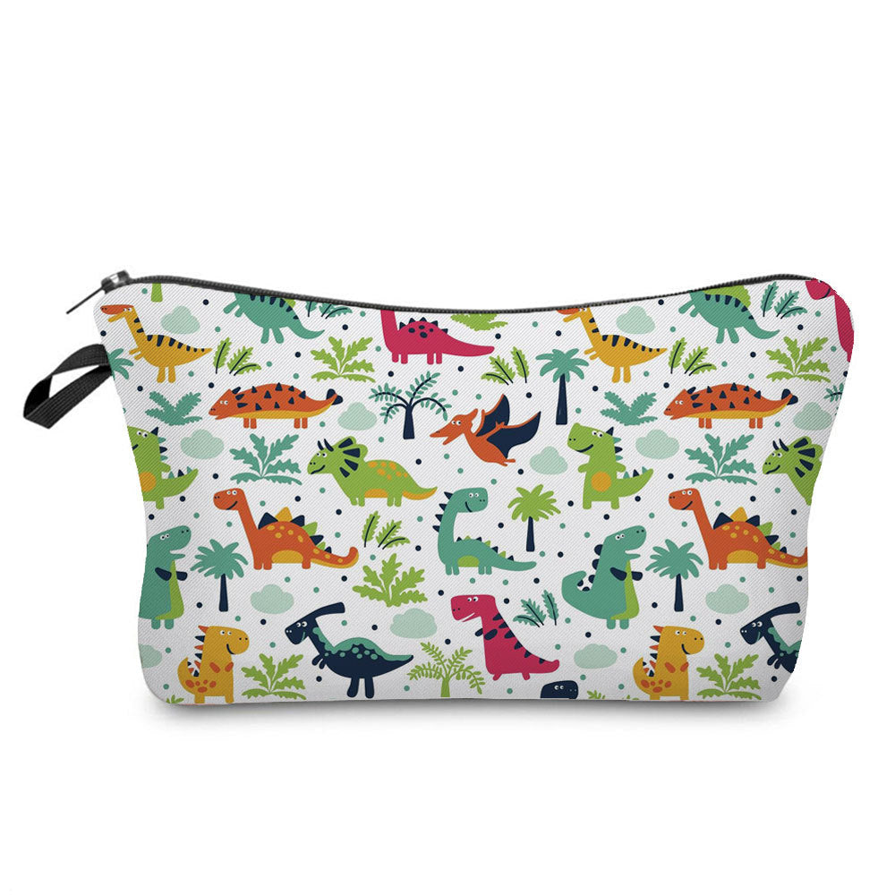 Cartoon Dinosaur Print Makeup Bag