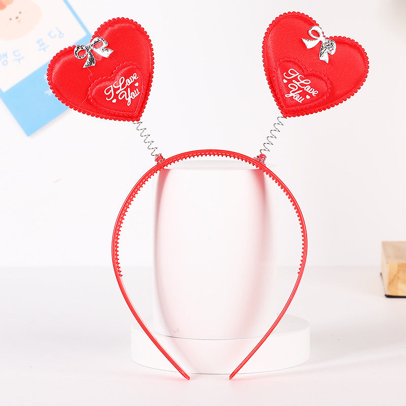 Red Heart Headband Accessories Three-dimensional