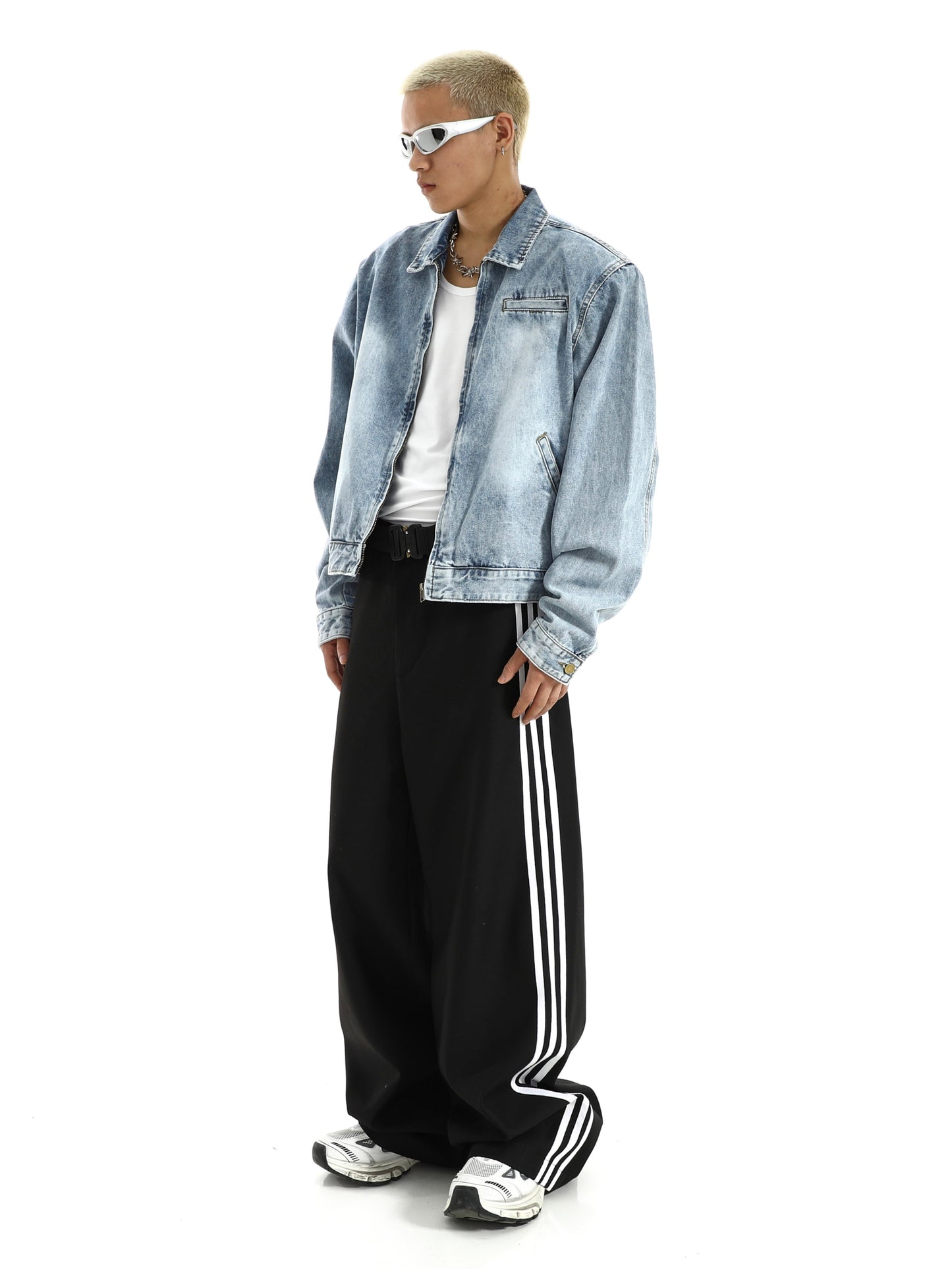 Men's Gradient Washed Zipper American Retro Jacket