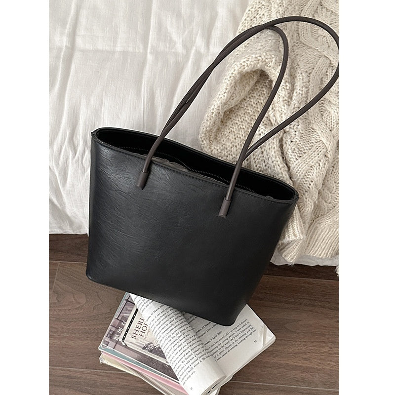 Retro Minimalist Tote Bag Versatile Large-capacity Shoulder Bag