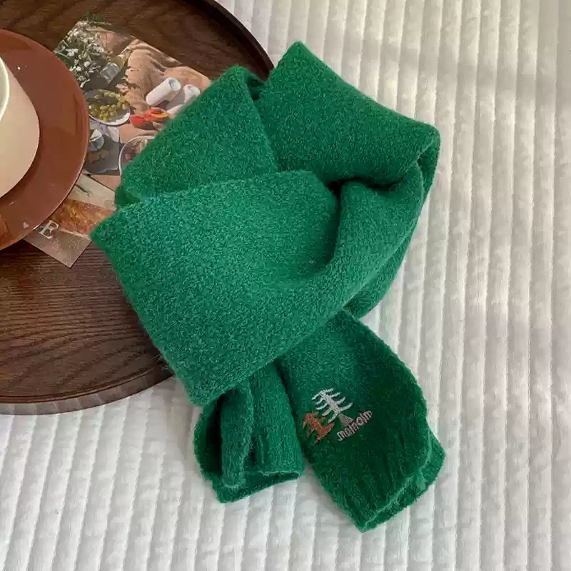 Cute Trendy Child Kindergarten Christmas Tree Children's Knitted Scarf