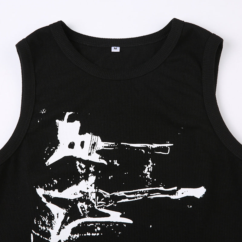 American Guitar Doodle Print Vest