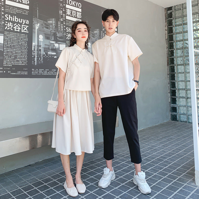 Couple's Fashionable Cute Chinese Style Top Suit