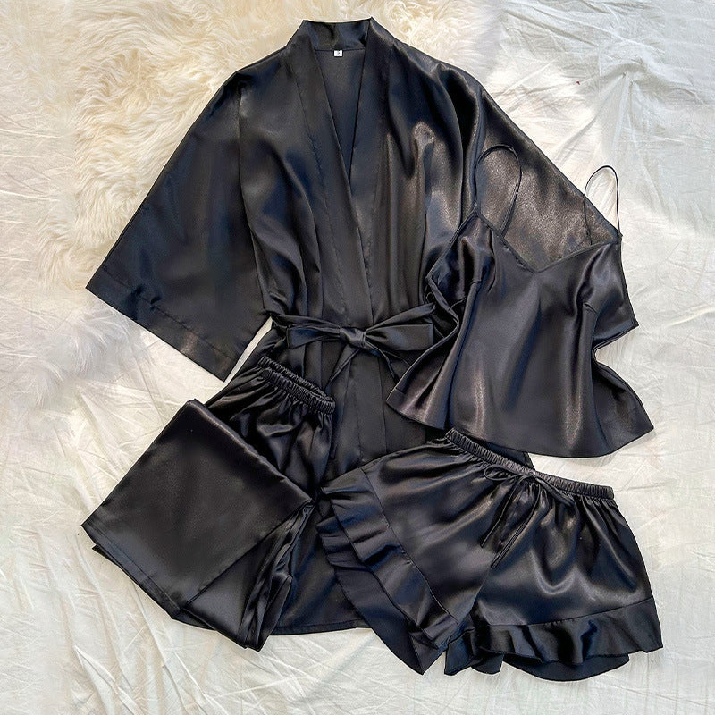 Silk Homewear Simple And Comfortable Home Four-piece Set