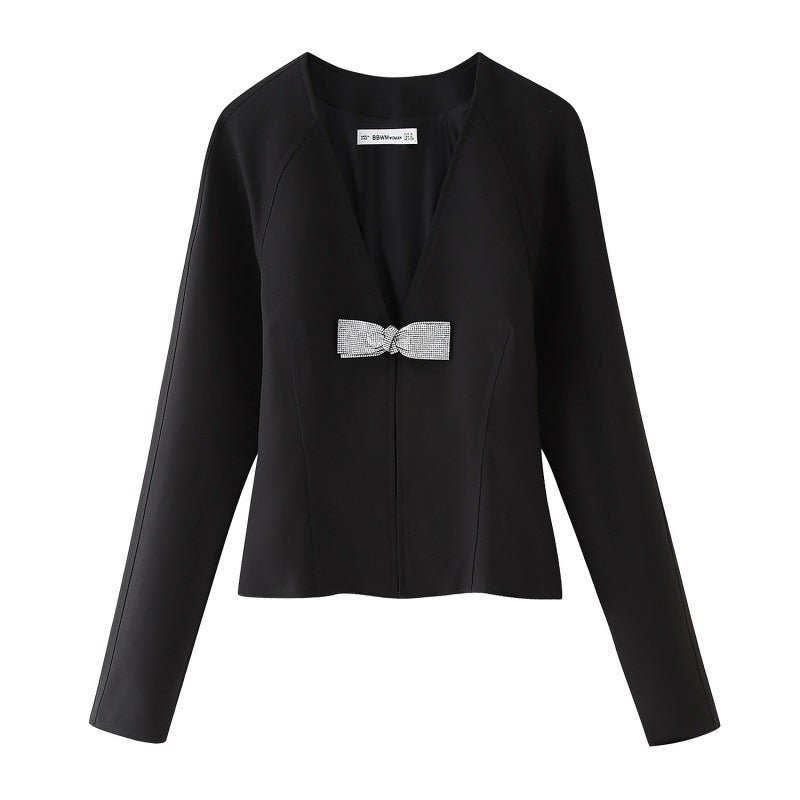 Summer Bow Slim Shirt Mini Skirt