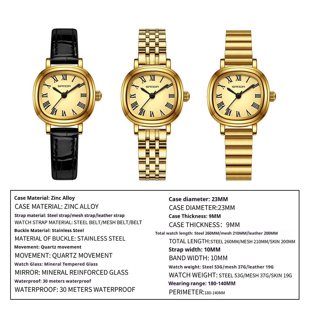 Women's Square Roman Scale Quartz Watch