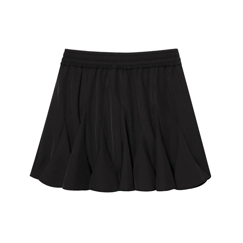 Patchwork Irregular Pleated Skirt