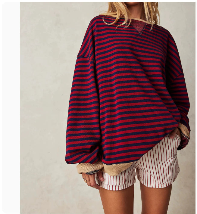 Autumn And Winter New Series Fashion Striped Loose Multicolor Sweater